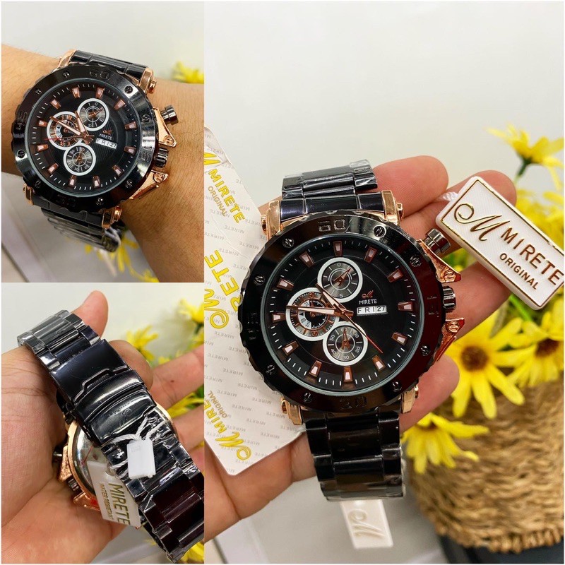  JAM  TANGAN PRIA MIRETE  ORIGINAL  TANGGAL AKTIF Shopee 