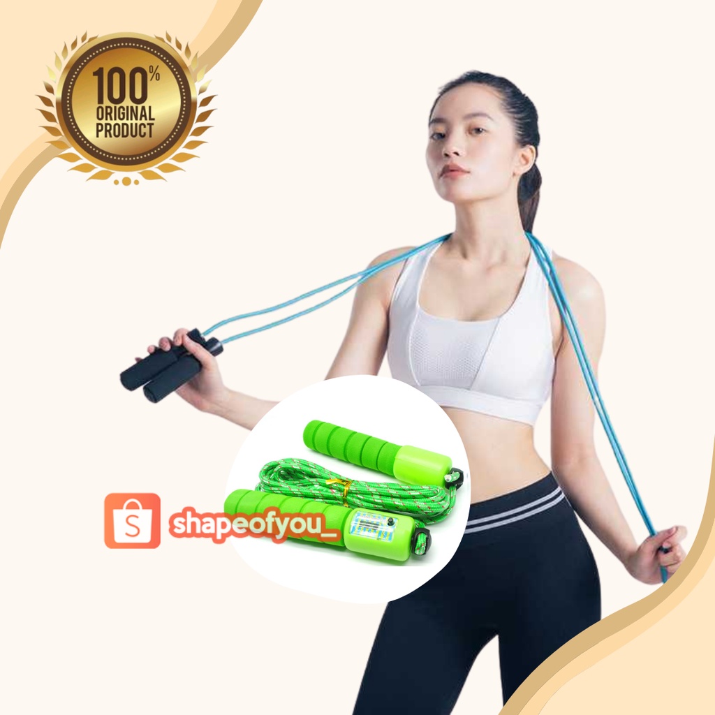 Lompat Tali Ada Counter Skipping Jumping rope with counter alat olahraga Jump fitness Elegan Murah