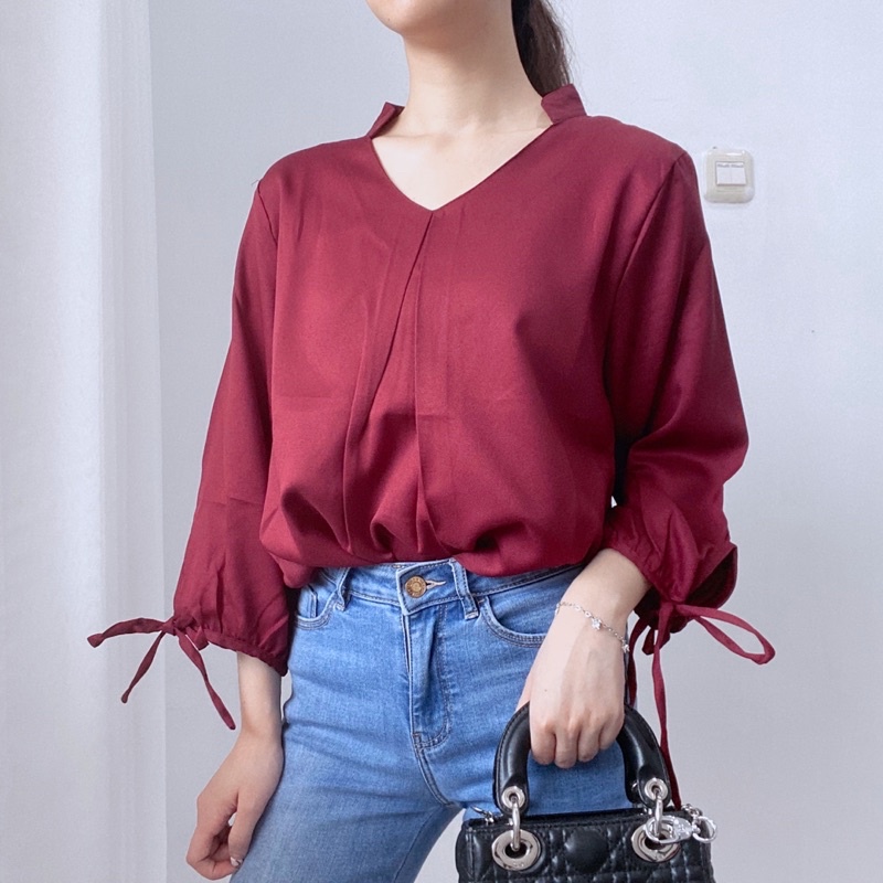 RAYLE Blouse Korea Long Sleeve Tunik Wanita 0286