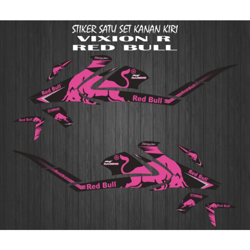 STIKER STRIPING DECAL VARIASI YAMAHA VIXION R RED BULL