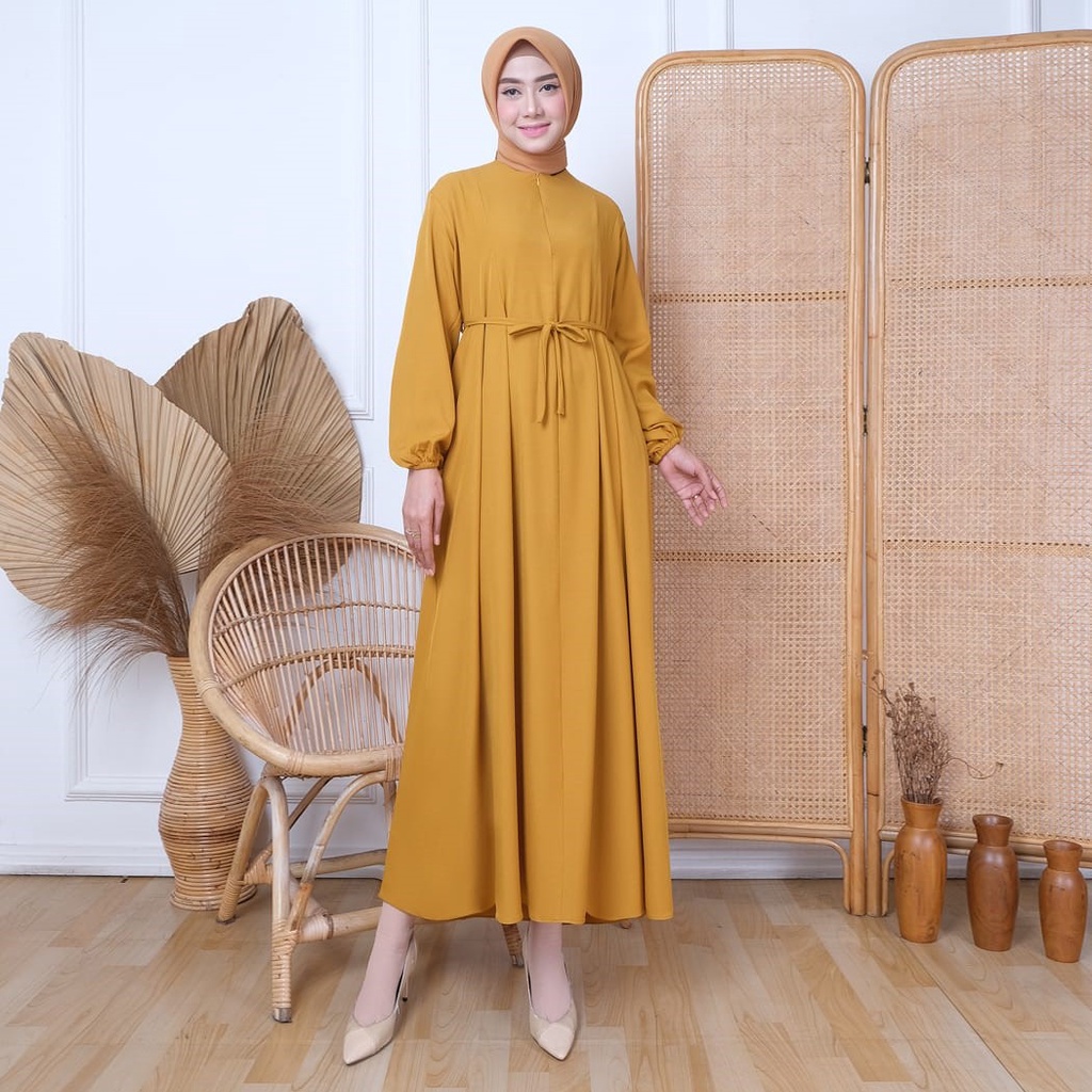 (COD/BAYAR DI TEMPAT) Zora Dress Wanita Gamis Polos Hijab Premium