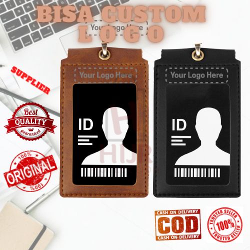 

ID CARD HOLDER KULIT MAGNET CUSTOM CETAK NAMA DAN LOGO LANYARD KULIT ID CARD NAME TAG CUSTOM