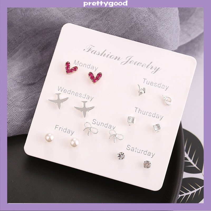 Set 7 Pasang Anting Kombinasi Model Sederhana - PD