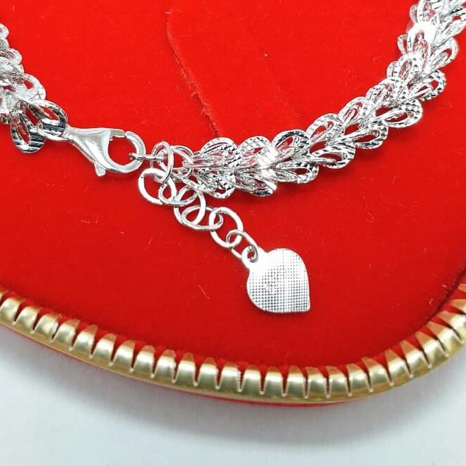 Ready Stok Gelang Tangan Perak Silver 925 Lapis Emas Putih / Gelang Wanita