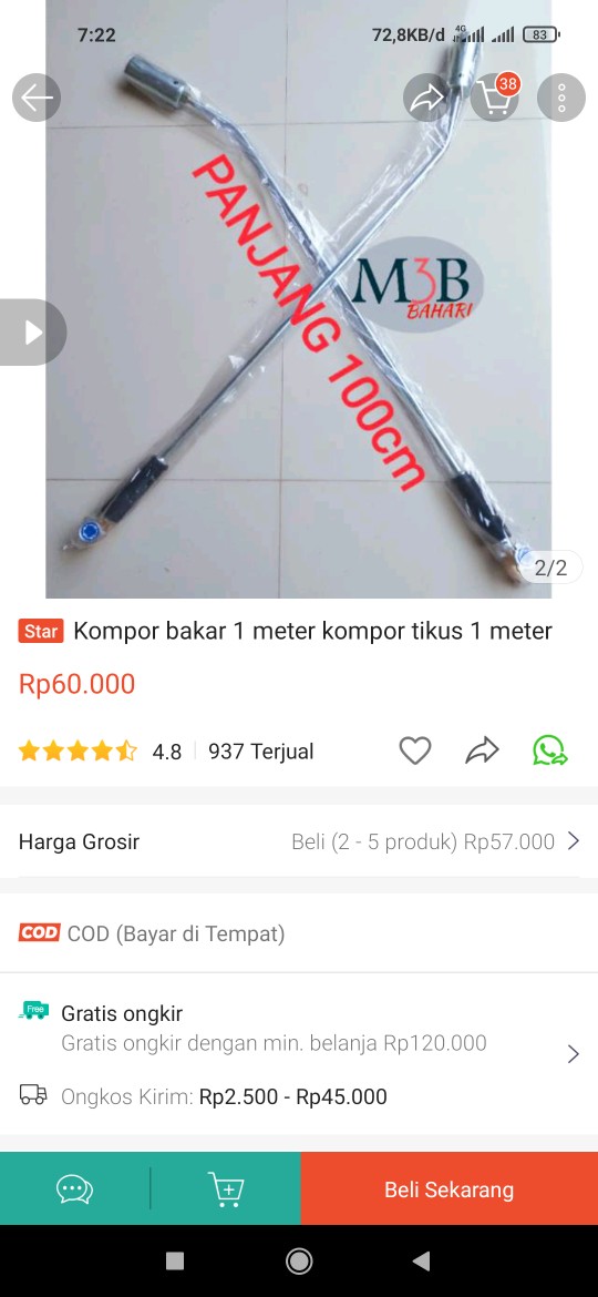 Kompor Bakar 1 Meter Kompor Tikus 1 Meter