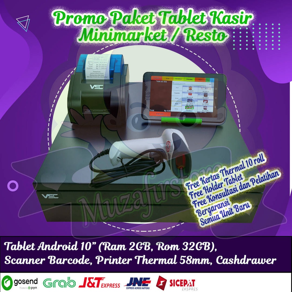 Paket Tablet 10 in Alat Kasir Android Minimarket dan Restoran