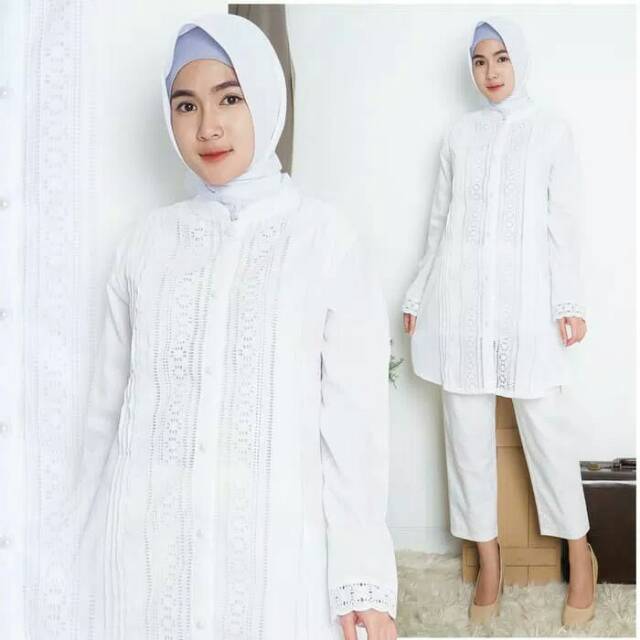 BLUS PUTIH KATUN JEPANG/BLUS HAJI/PERLENGKAPAN UMROH