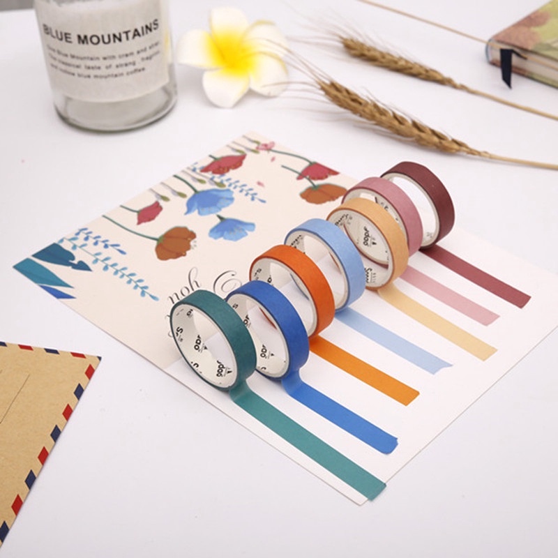 6 Rolls Morandi Multi-Color Washi Tape Stickers Handbook DIY Deco Tape