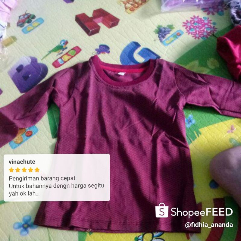 KAOS ANAK CEWEK LENGAN PANJANG / KAOS ANAK PEREMPUAN LENGAN PANJANG / KOAOS ANAK / KAOS PEREMPUAN