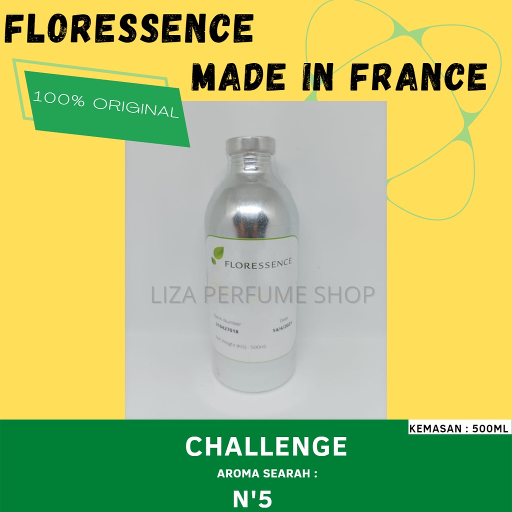 Bibit Parfum 500ml SEGEL N'5 ( CHALLENGE  )By FLORESSENCE / Bibit Perfum  n’5/ Bibit Parfume FLORESS