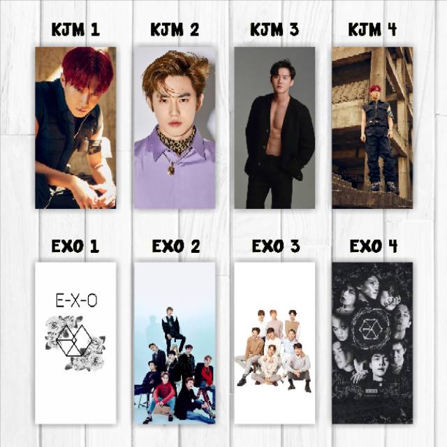 Walldecor EXO Ukuran 15x30cm Wall Decor Poster Kayu Hiasan Dinding KPOP Korea glossy