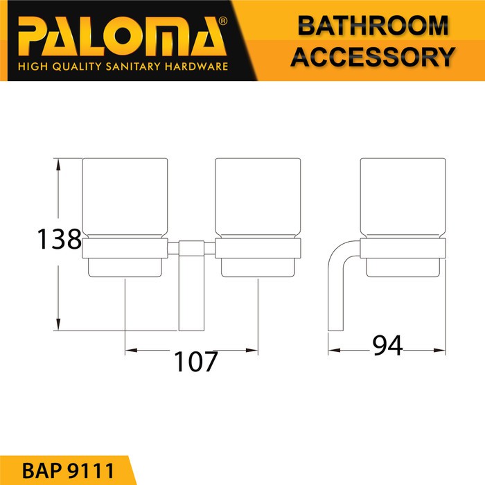 PALOMA BAP 9111 Tempat Gelas Sikat Gigi Kumur Rak Tumbler Holder Mandi