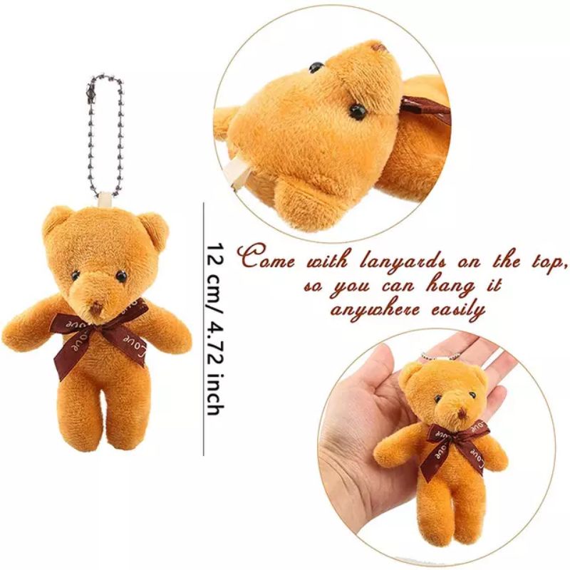 Boneka Beruang Mini Gantungan Kunci Tas Dompet Hiasan