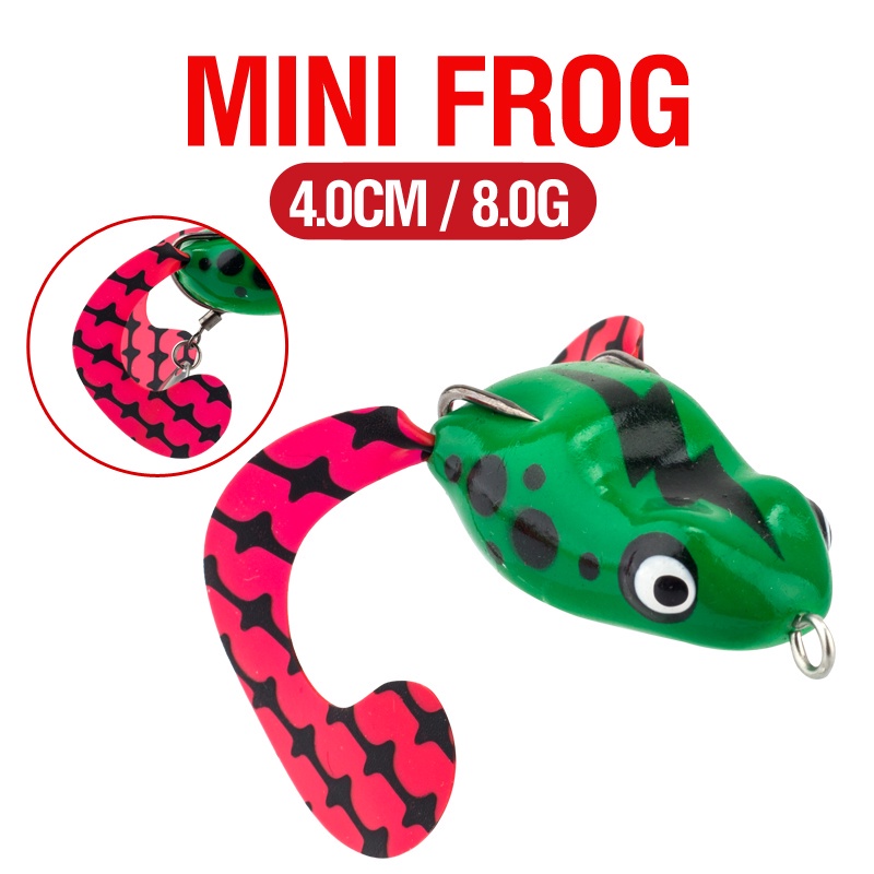 Umpan Pancing Soft Bait Bentuk Katak Mini 10 Warna Ukuran 4cm / 8g Dengan Kail Ganda