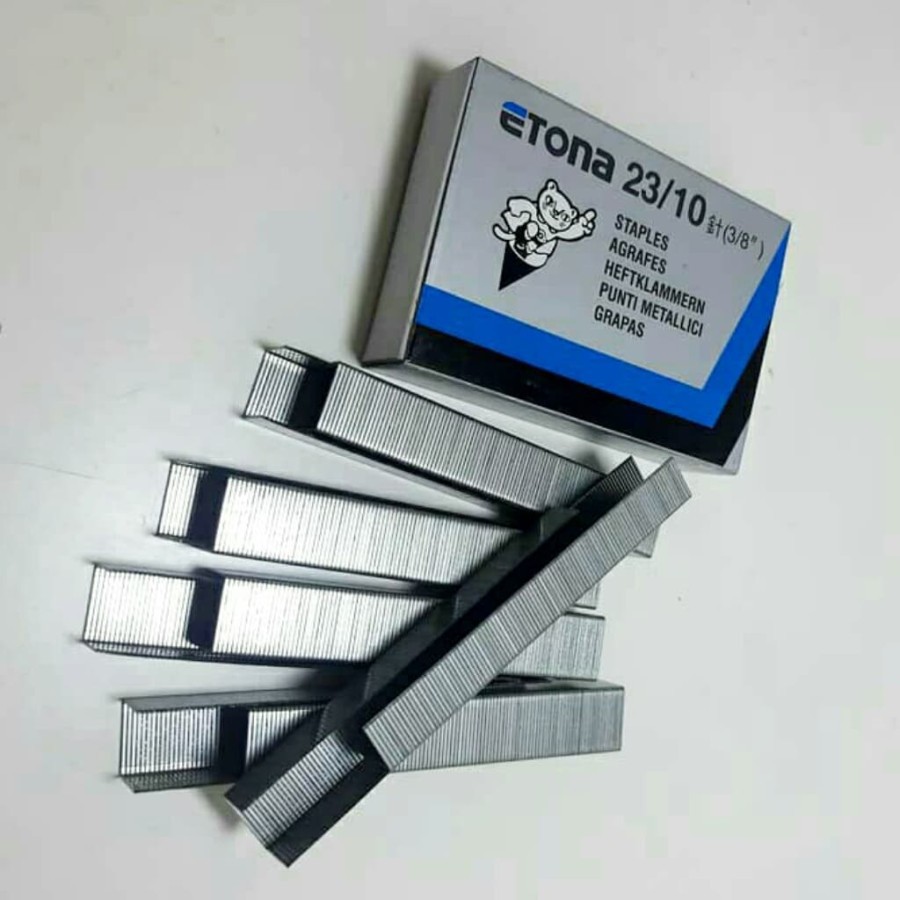 

Isi Staples/ Stapler /Refill Staples Tembak Etona 23/10 (3/8") 1 pack kecil