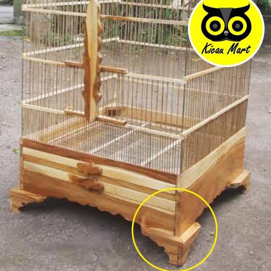 【COD】 KICAU MART KAKI TEBOK KAYU AURORA WIJAYA SANGKAR BURUNG KOTAK AKSESORIS KANDANG  KACER PLECI C