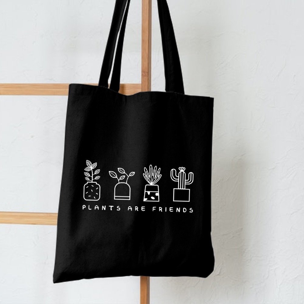 4.4 COD PROMO 2022 TOTE TERBARU RESLETING TOTEBAG KPOP / TOTE BAG KPOP / KOREA / ANIMAL / LUCU / PANDA / SAPI LUCU /  TOTE UKURAN BESAR RESLETING KANVAS WARNA HITAM MARUN NAVY KREM GRATIS ONGKIR SELURUH INDONESIA-HITAM