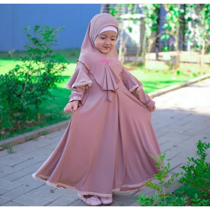 Exclusive [Cod] Gamis/Dress Anak Terbaru Jilbab Syari Super Cantik [Bilqis]