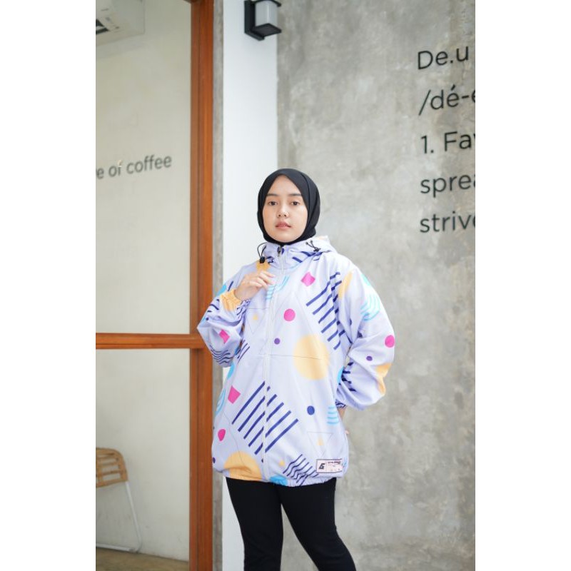Jaket Sepeda Wanita Jaket Motif Printing/Jaket Goews-lilac sgitiga