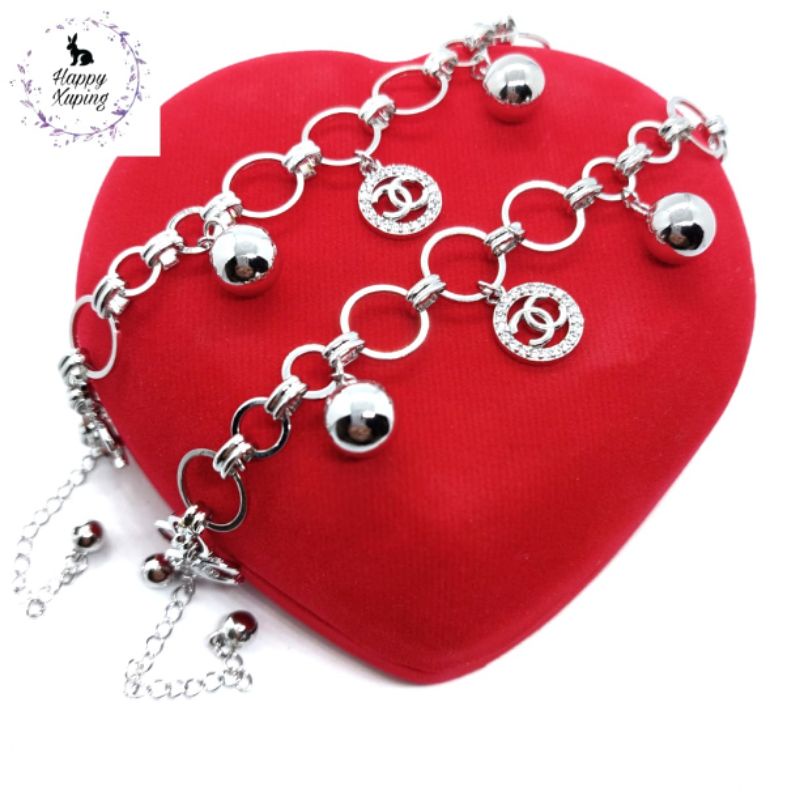 GELANG XUPING ASLI TITANIUM FASHION KOREA LAPIS-EMAS MODEL RANTAI GANTUNGAN BOLA,CHANEL, KRINCING XU
