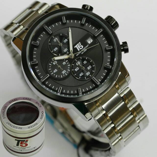 Jam Tangan pria T5 H3451 Chrono Original Tahan Air Free box papper bag