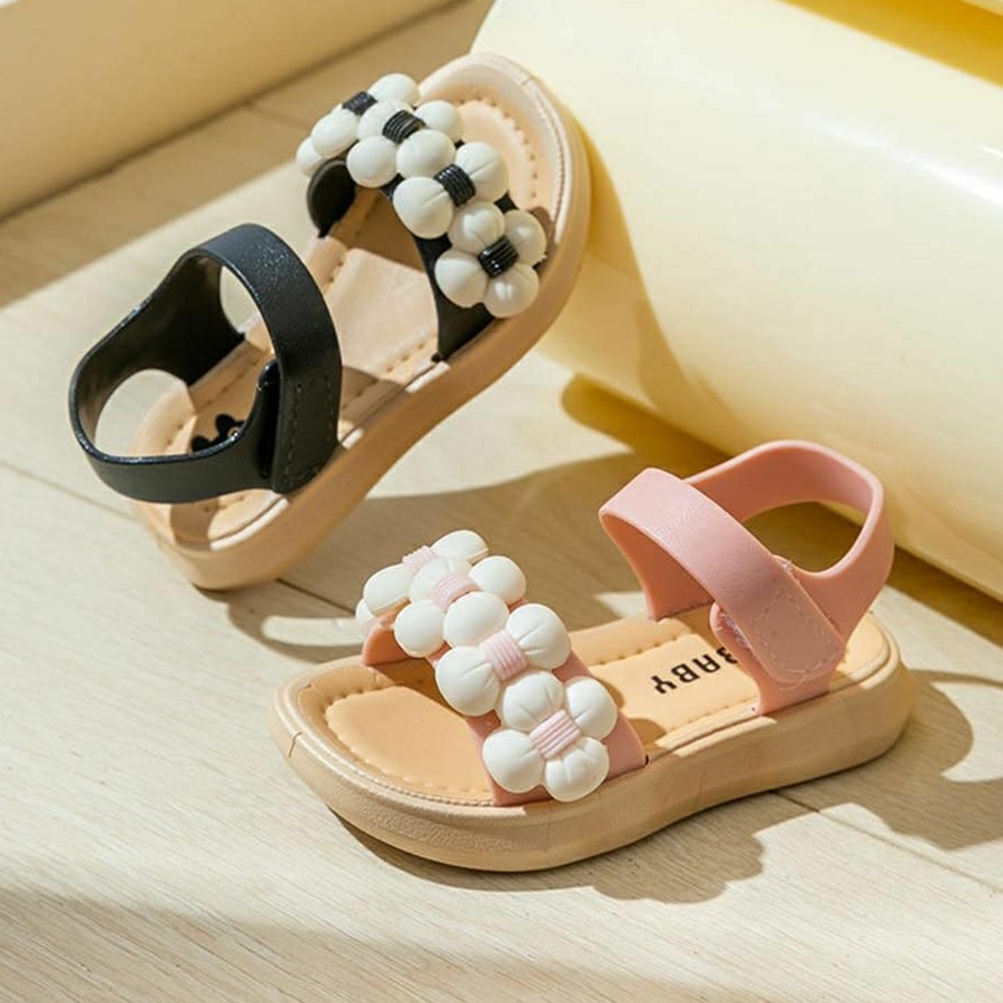 Juragan Junior [COD] Sandal Rekat MALOW Bunga Anak Perempuan Import Size 23-29