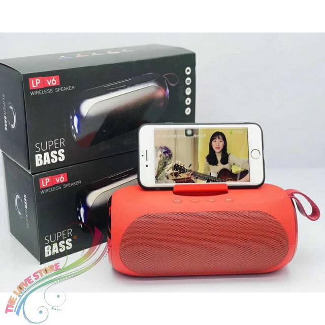 Speaker Bluetooth Portable Lp V6 Original Produk Subwoofer Portable Audio Aux Usb Tf Fm Extra Bass Shopee Indonesia