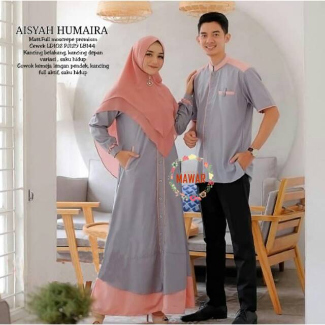 Gamis couple Aisyah Humairah baju lebaran