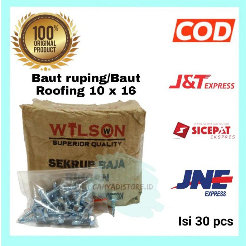 [Harga Kotak] Baut Ruping/Paku Roofing Wilson Baja Ringan 10 x 16