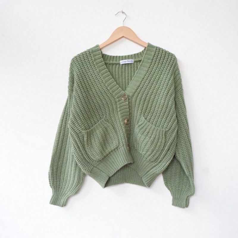 Cardigan Rajut Wanita // Crop RAJUT Cardi Oversize / OUTER KNIT 7 GET