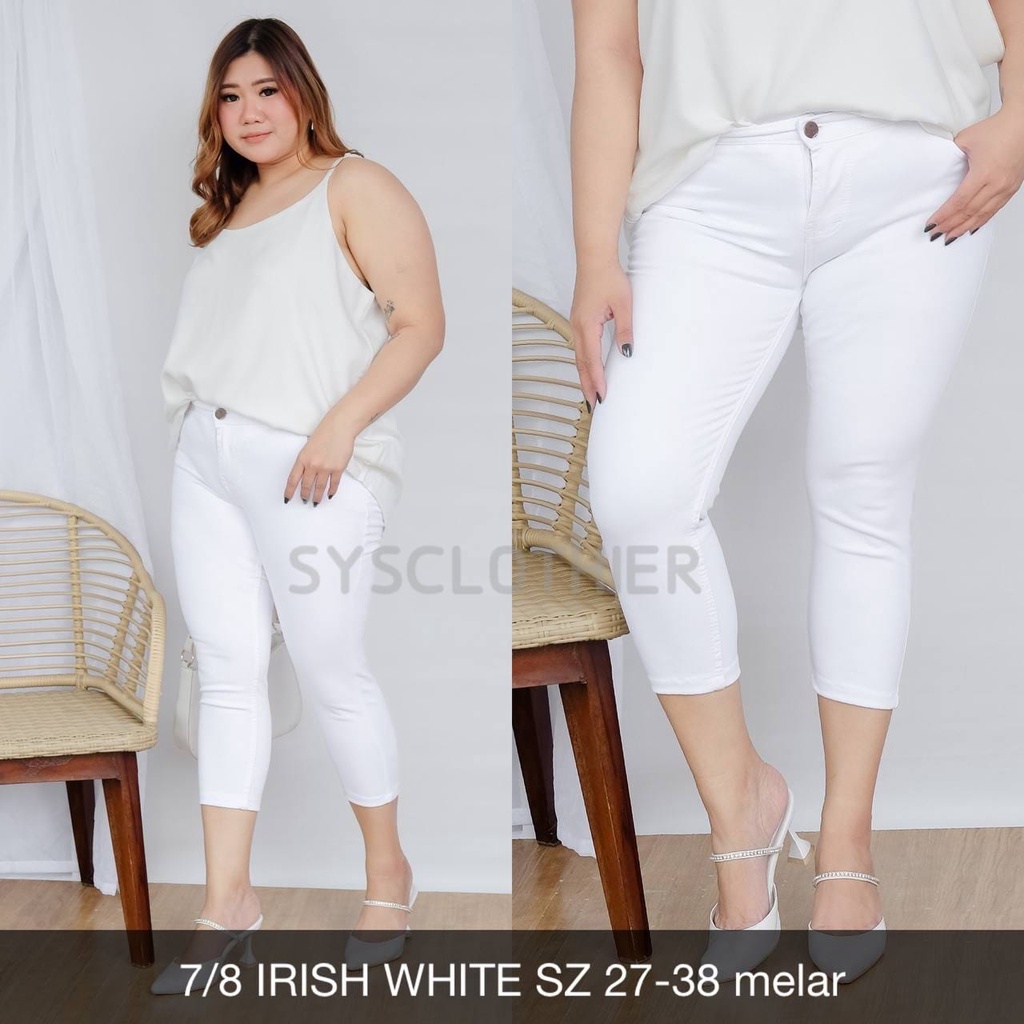 CELANA JEANS WANITA 7/8 IRISH WHITE