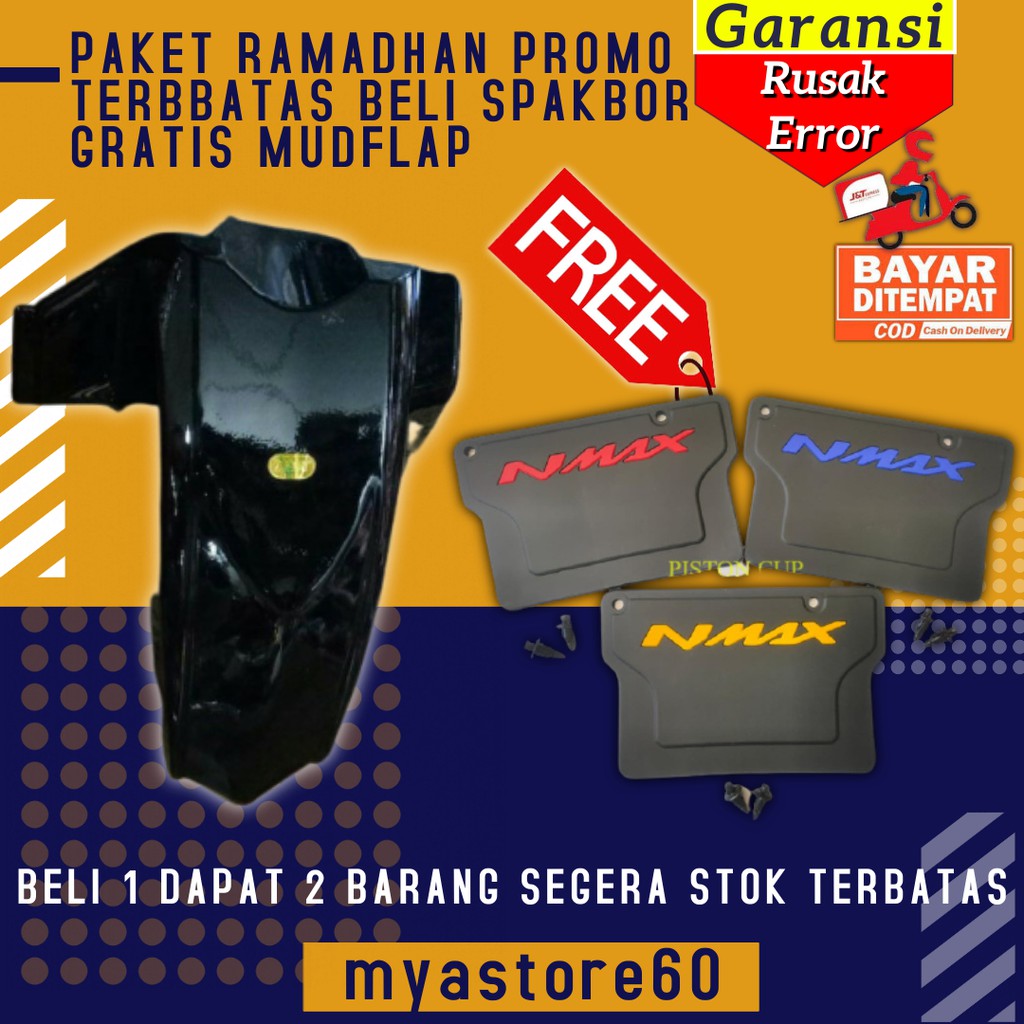 PAKET SPESIAL BIG SELL Spakbor Kolong Datar FREE MUDFLAP BELAKANG PELINDUNG MESIN NEW NMAX 2020 New