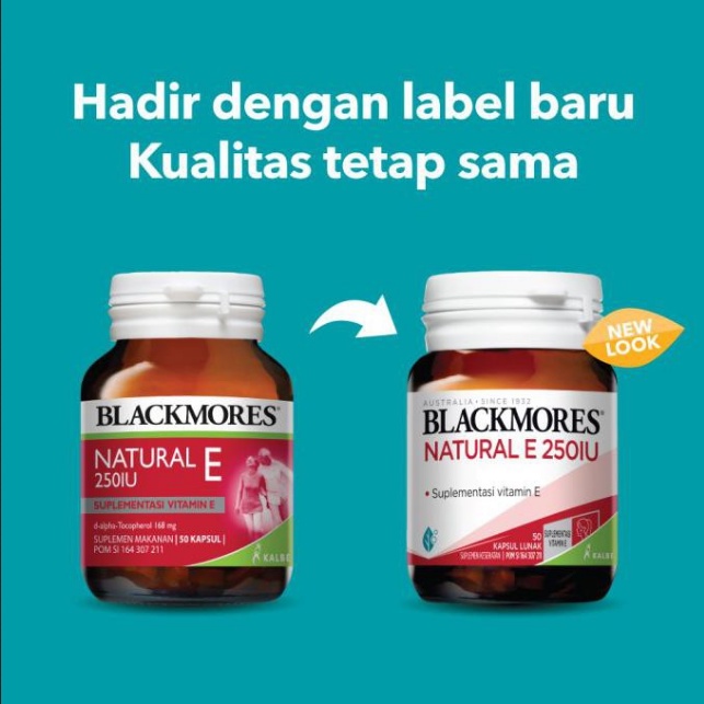 VITA50 BLACKMORES VITAMIN SUPLEMEN NATURAL E 250 IU ISI 50 KAPSUL exp bln 10 2024