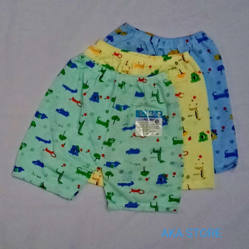 3 pcs celana pendek bayi  S M L XL SNI murah