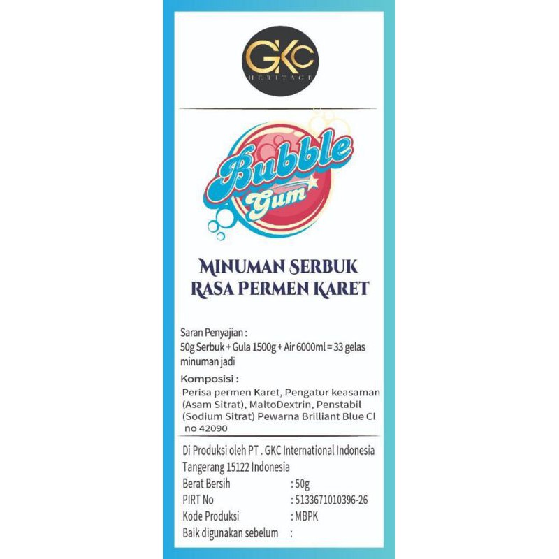 

Sirup powder bubble gum 50gr