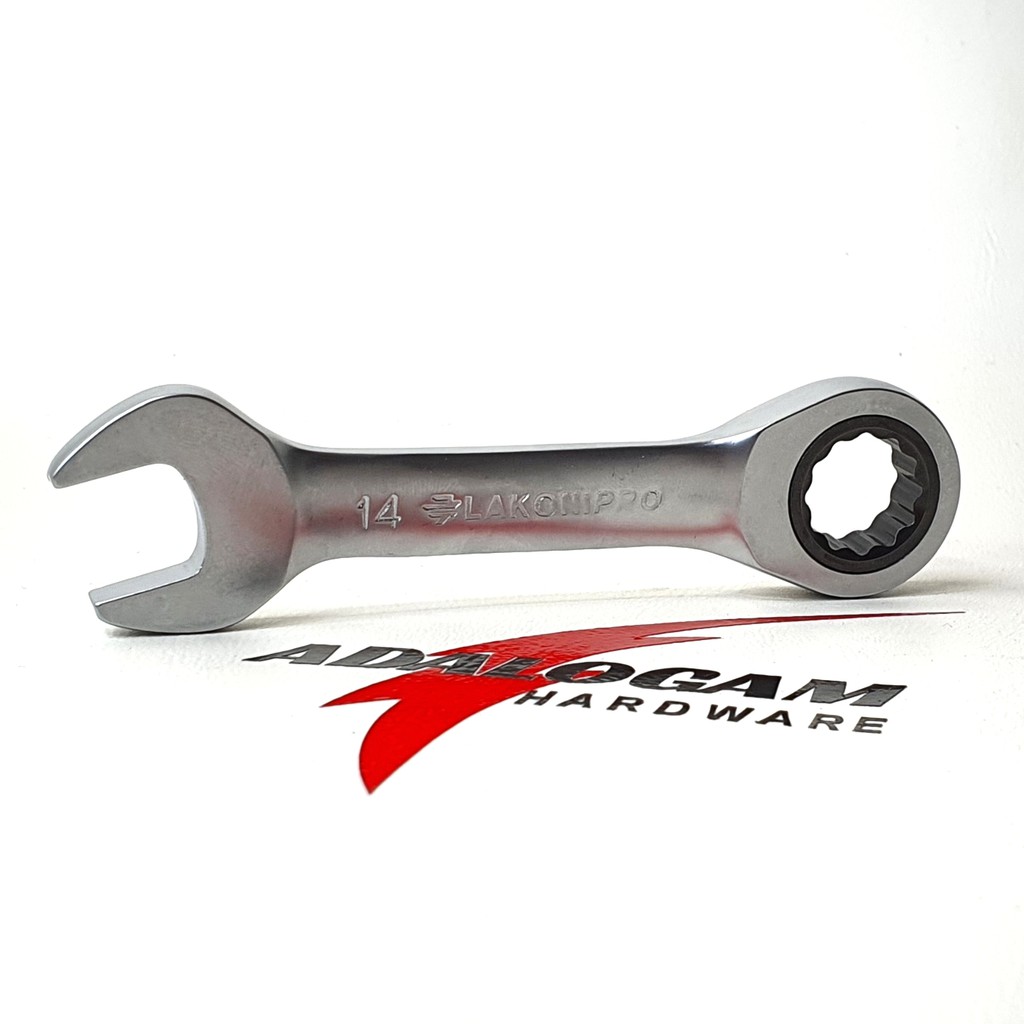 Lakoni Pro Kunci Ring Pas Rachet Pendek 8 - 19 mm Stubby Gear Wrench