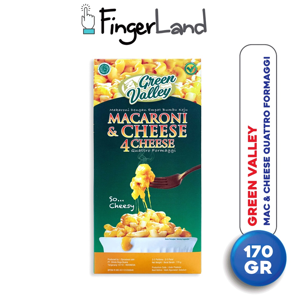 

GREEN VALLEY Macaroni and Cheese Quattro Formaggi 170 Gr 4 Jenis Keju