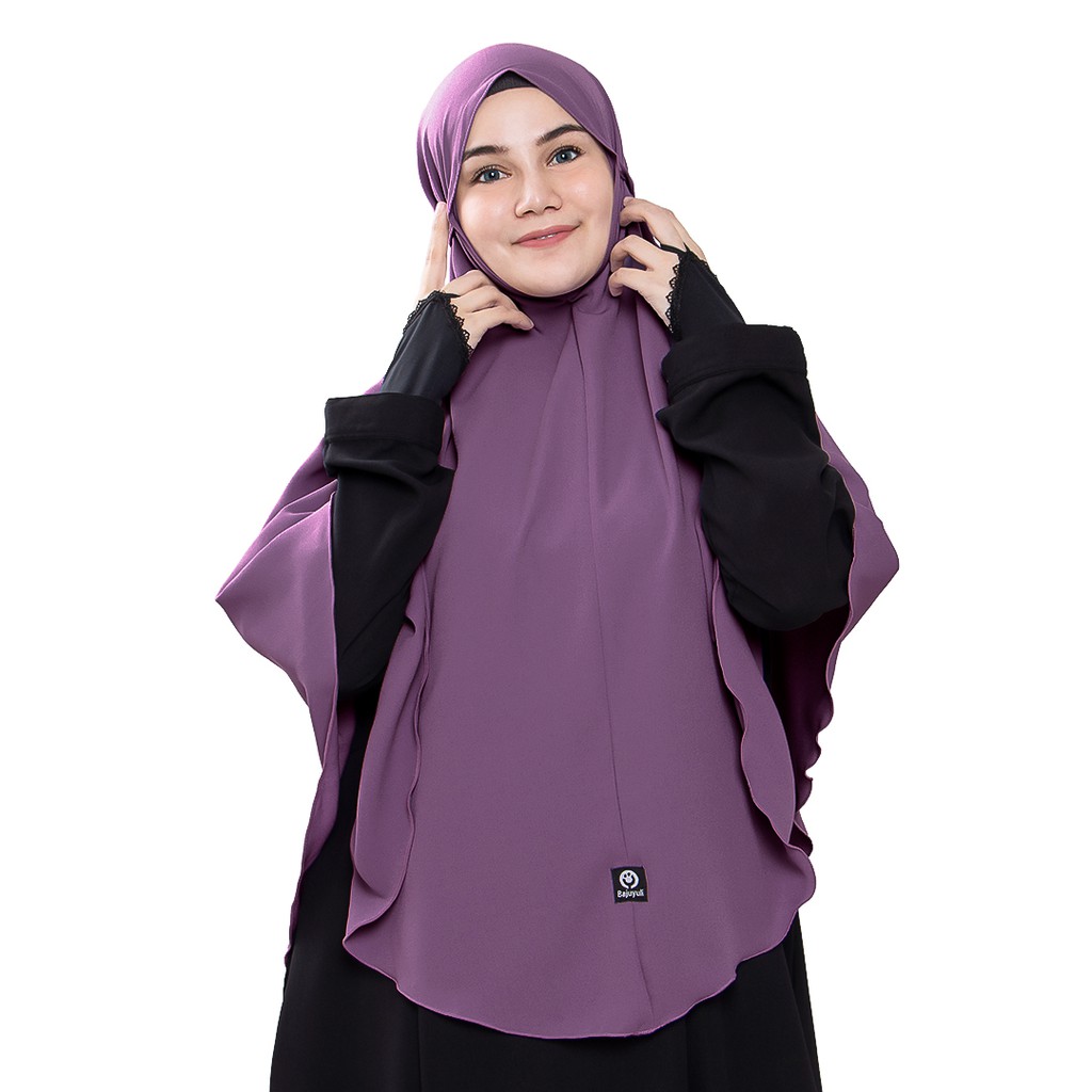 Bajuyuli Jilbab Bergo Maryam Jumbo Syari Polos-Ungu