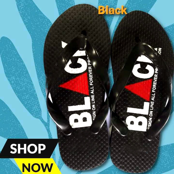 Sandal japit pria motif black seris terbaru