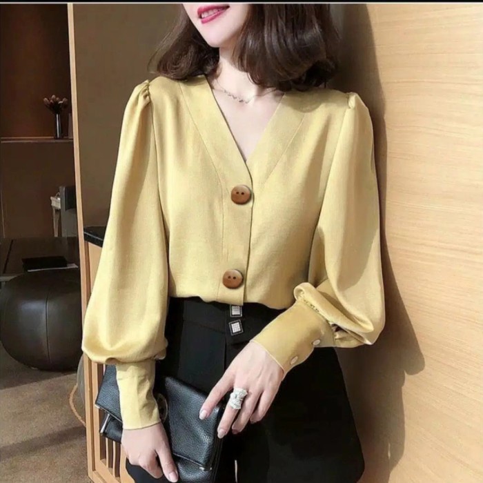 Kellya Blouse / Baju Blouse Wanita Korean Style / Atasan Wanita K CZ433 Bca~Naila /Pakaian /Atasan /