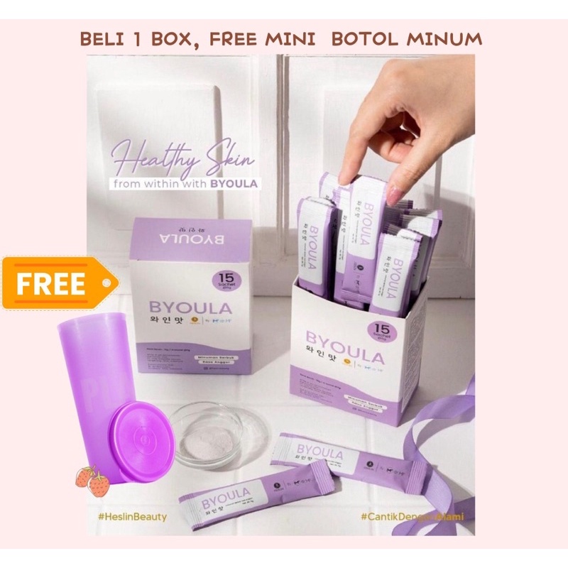 BYOULA heslinbeauty by dr.MF - Collagen drink minuman serbuk rasa anggur Pemutih Tubuh Nutrisi Kulit