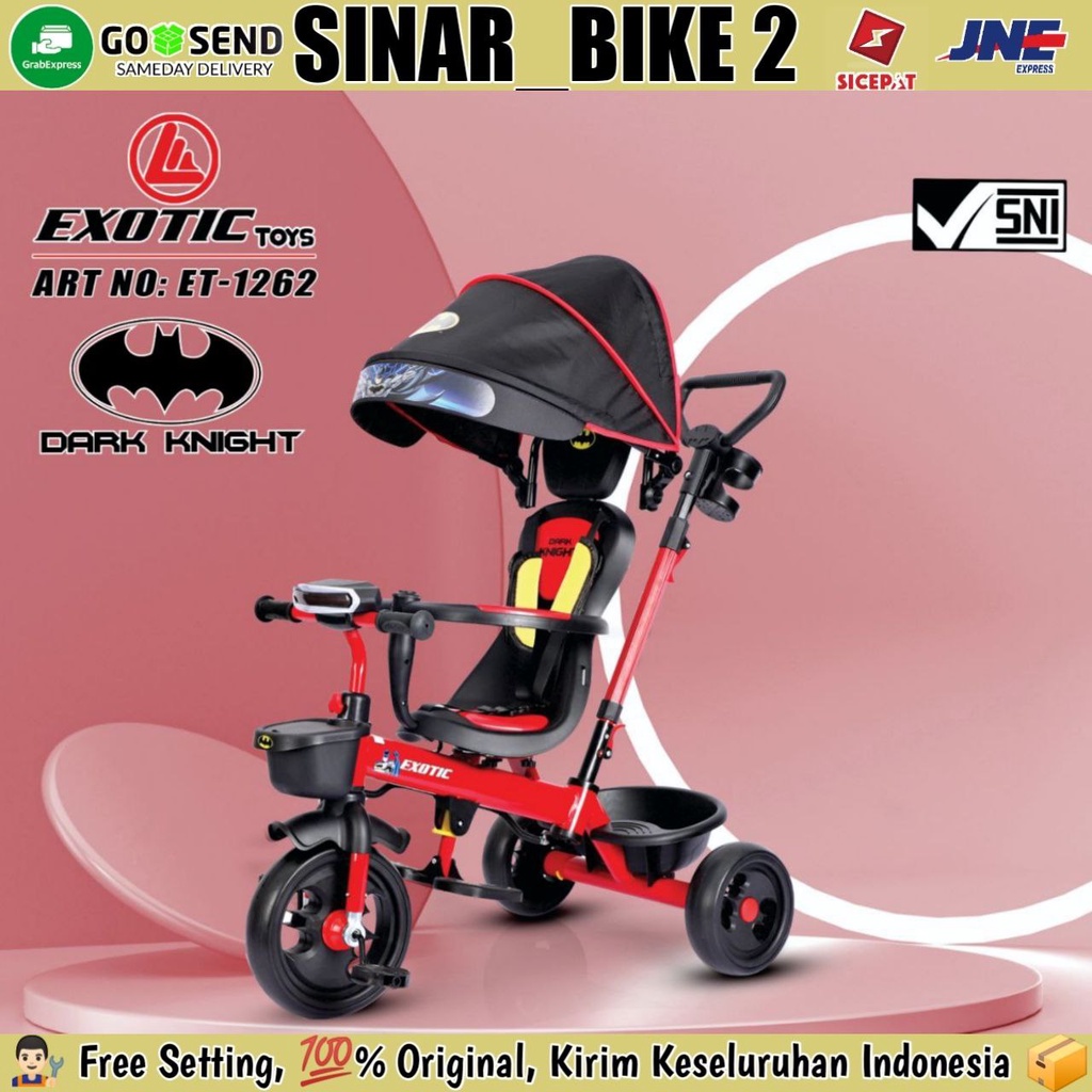 Sepeda Roda Tiga 3 EXOTIC ET-1262 &amp; ET-1261-1 Batman Dark Knight Tricycle Anak