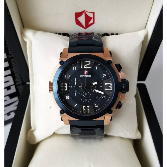 Expedition E 6605 Blue Rosegold Jam Tangan Pria Original