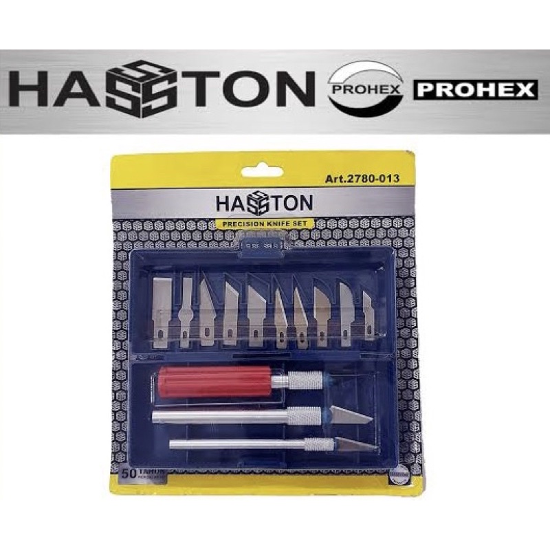 HASSTON Hobby Knife Set 16 Pcs - Pisau Ukir Pahat Kayu Set (2780-013)