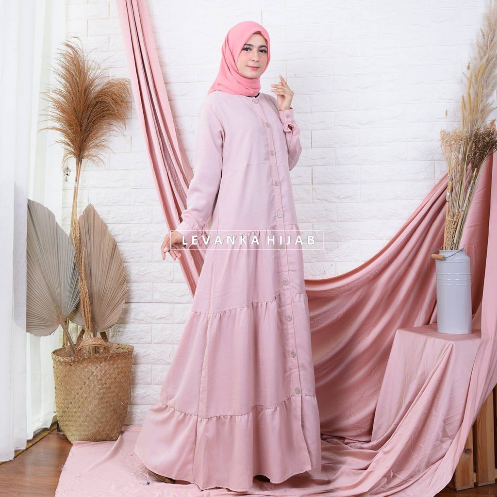 Gamis Terbaru ! Sonya Dress atau Gamis Rempel Susun Bahan Shakila