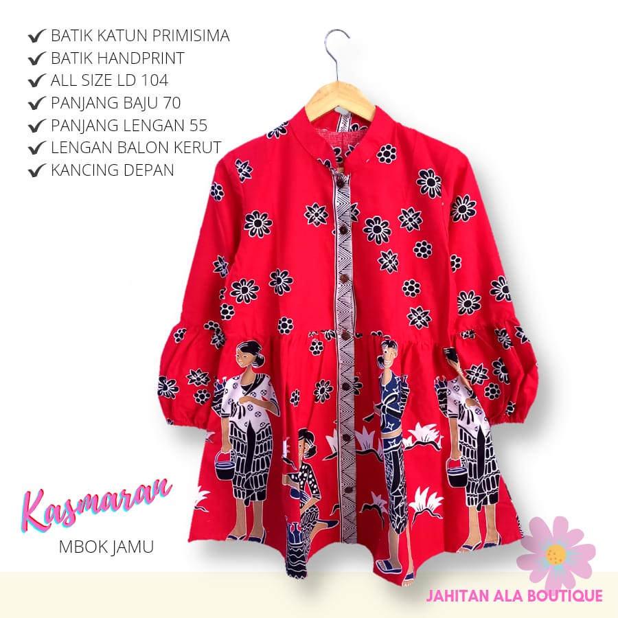 Blus kasmaran mbok jamu batik solo batik karakter atadan kerja blus wanita