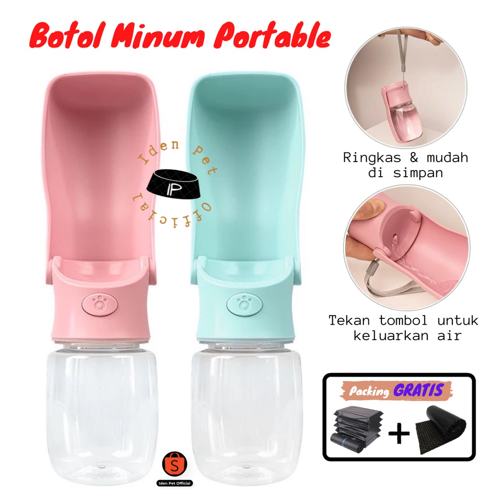 Botol Minum Lipat Portable Anjing Kucing Foldable Dog Travel Water Bottle 350ml