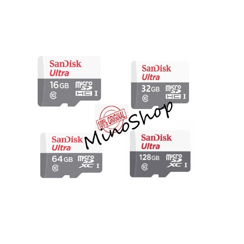 MEMORY CARD MICRO SD SANDISK ULTRA 16GB - 32GB - 64GB - 128GB SPEED 80 MBPS