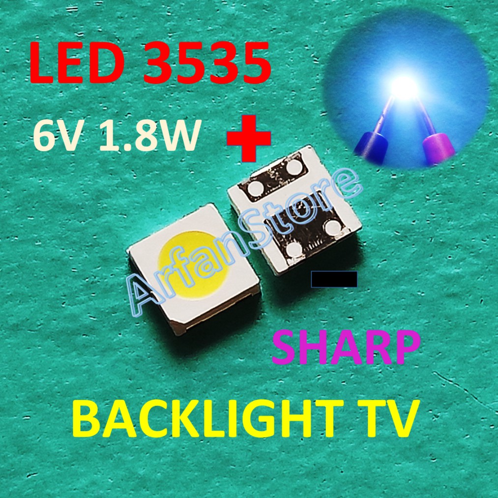 LED SMD 3535 6V SHARP Backlight TV LCD Cold White 3537 Putih 1.2W-1.8W PER 5PCS