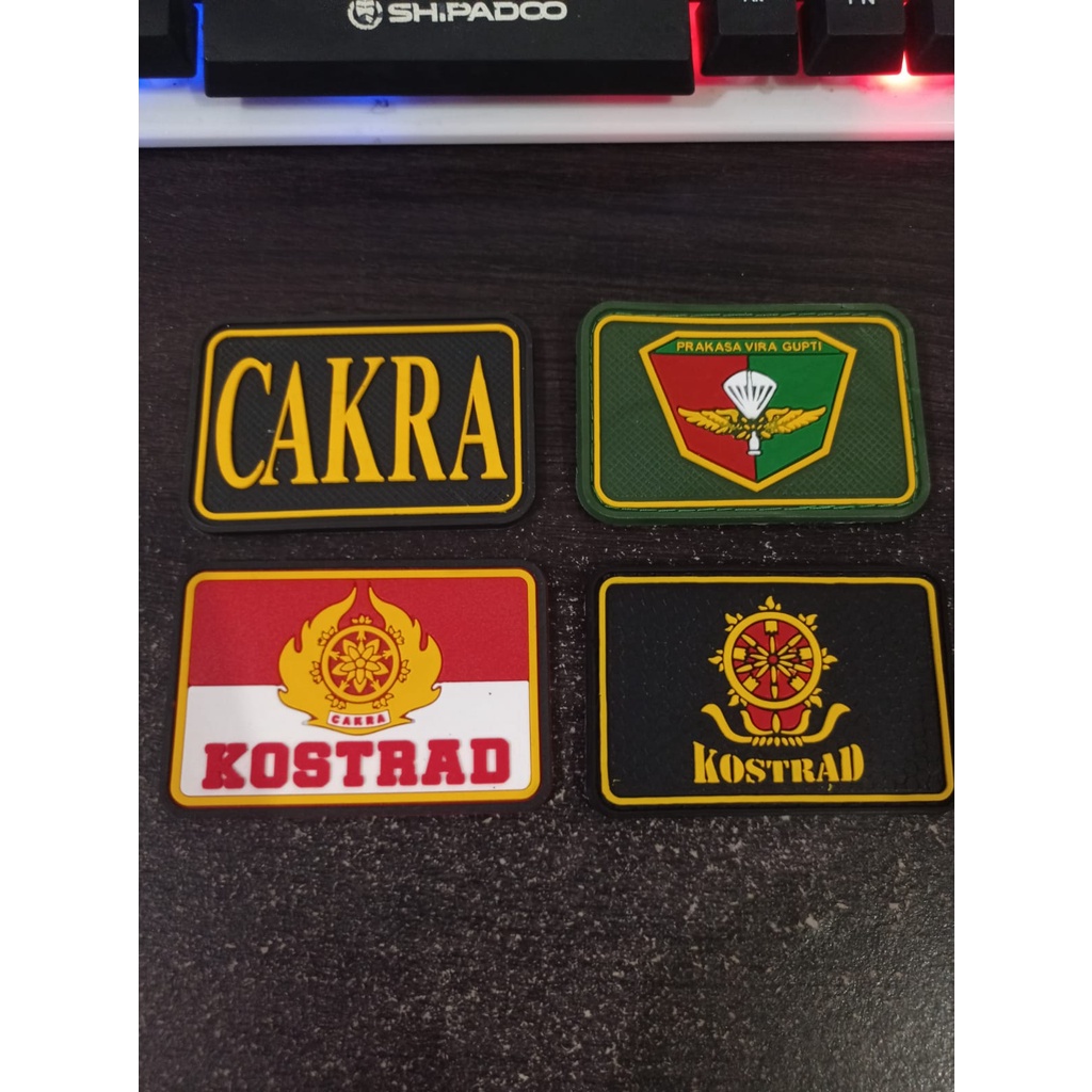 patch rubber/emblem karet cakra/tniad/kostrad logo/tempelan velcro